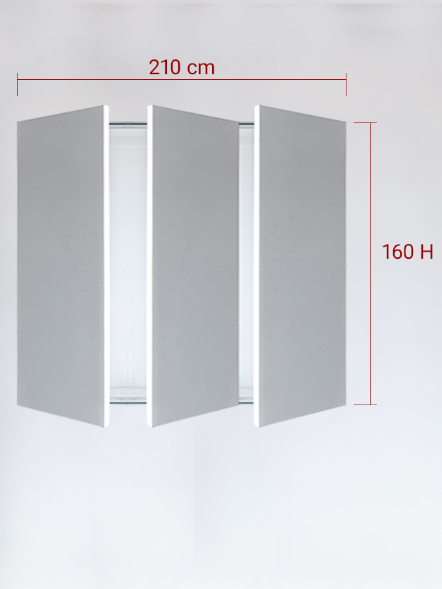 sportello filomuro a 3 ante cm 210x160