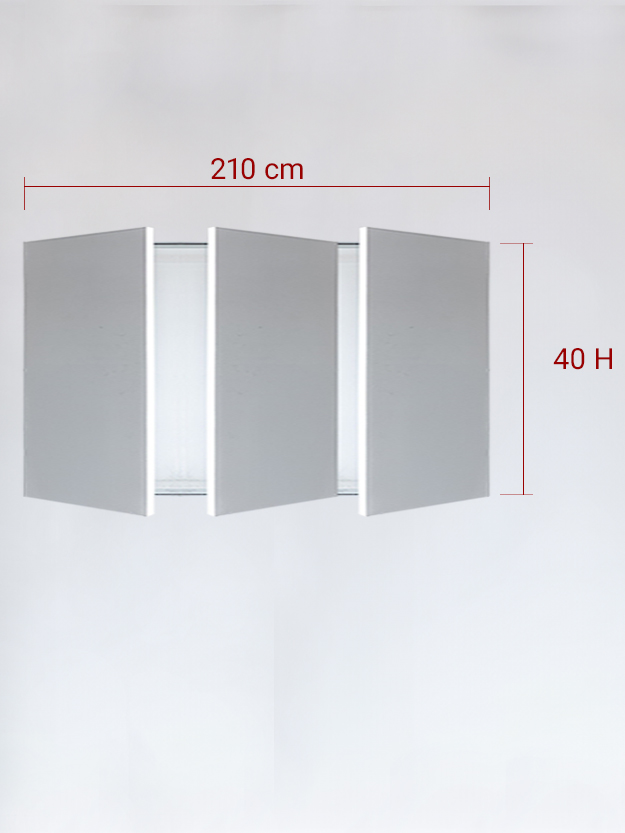 sportello filomuro a 3 ante cm 210x40