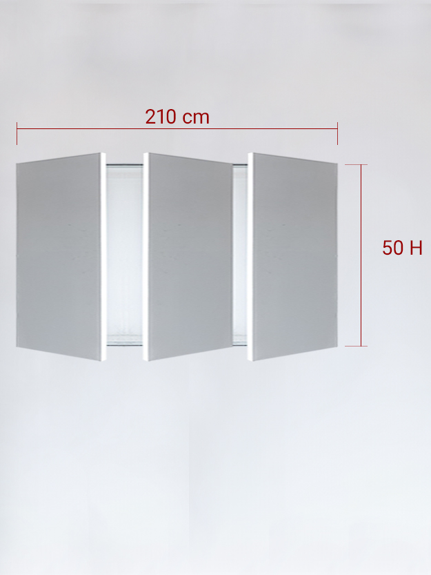 sportello filomuro a 3 ante cm 210x50