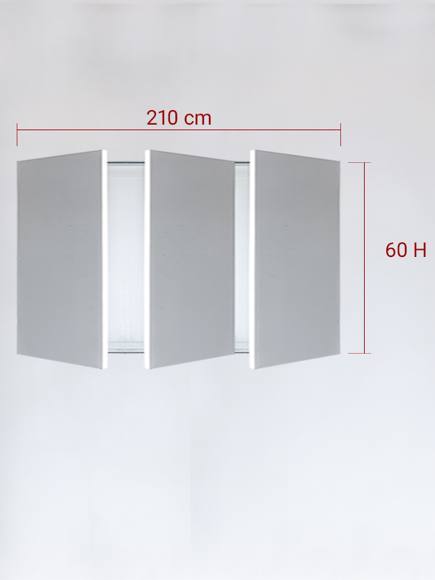 sportello filomuro a 3 ante cm 210x60