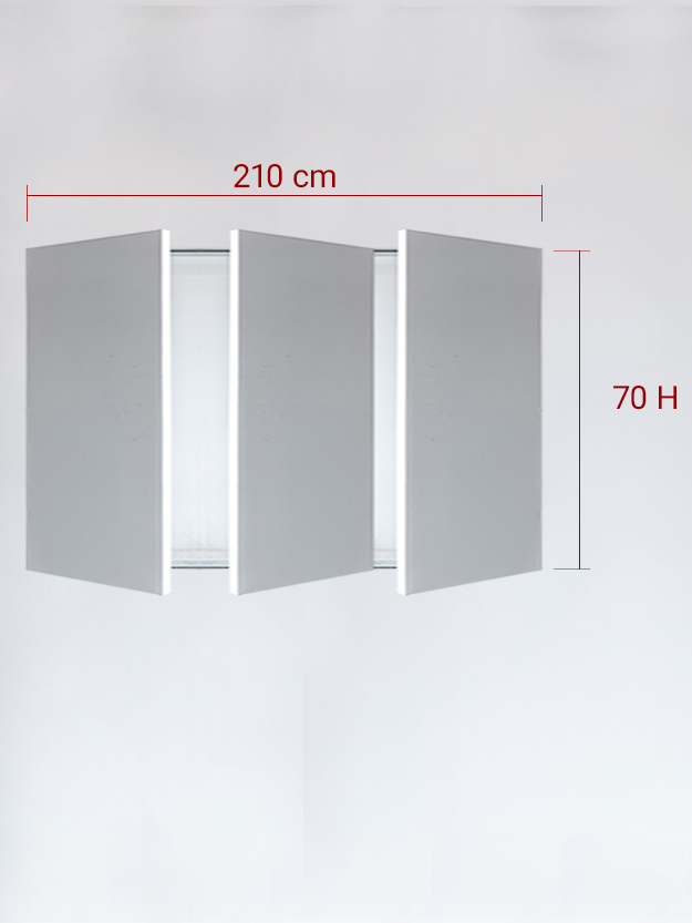 sportello filomuro a 3 ante cm 210x70