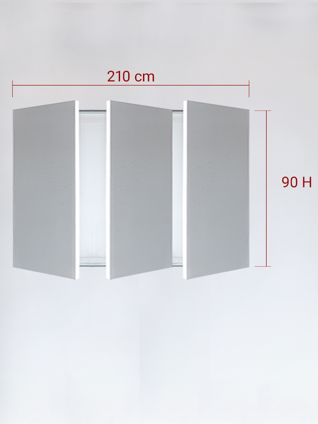 sportello filomuro a 3 ante cm 210x90