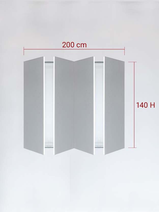 sportello filomuro a 4 ante cm 200x140