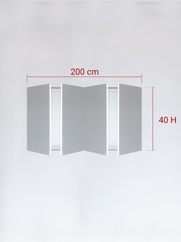 sportello filomuro a 4 ante cm 200x40