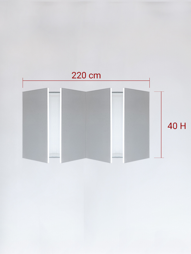 sportello filomuro a 4 ante cm 220x40