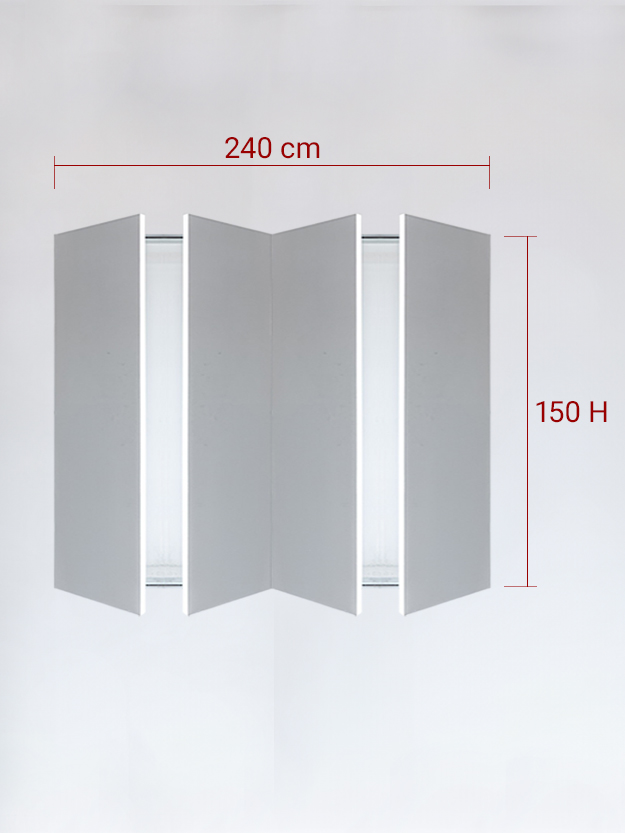 sportello filomuro a 4 ante cm 240x150
