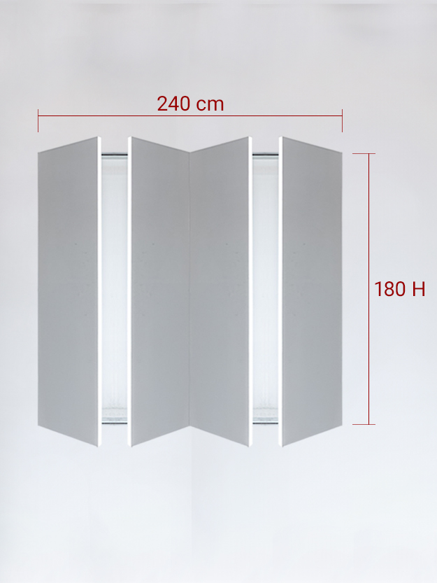 sportello filomuro a 4 ante cm 240x180