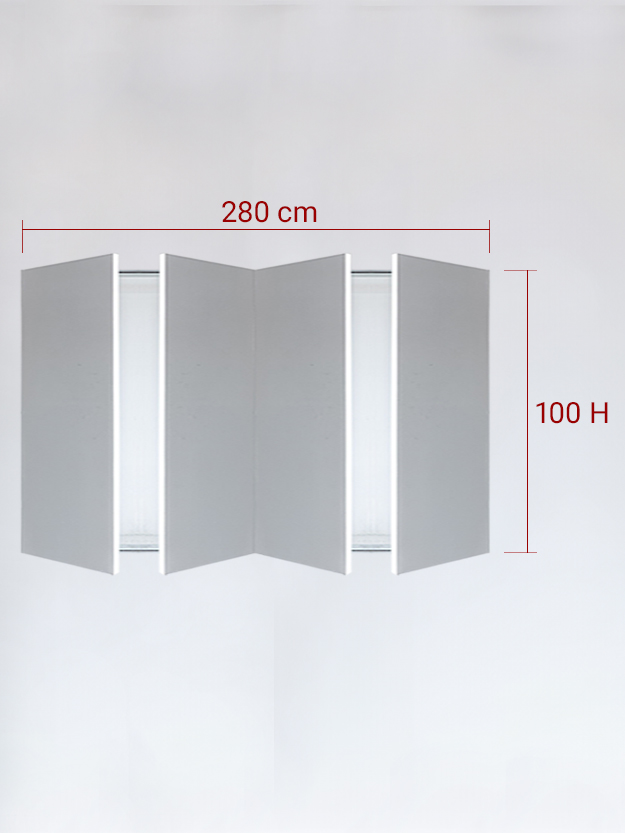 sportello filomuro a 4 ante cm 280x100