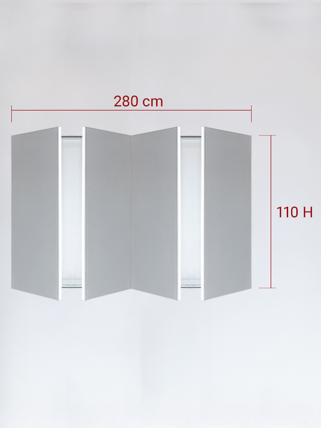 sportello filomuro a 4 ante cm 280x110