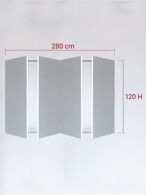 sportello filomuro a 4 ante cm 280x120