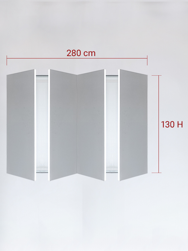 sportello filomuro a 4 ante cm 280x130
