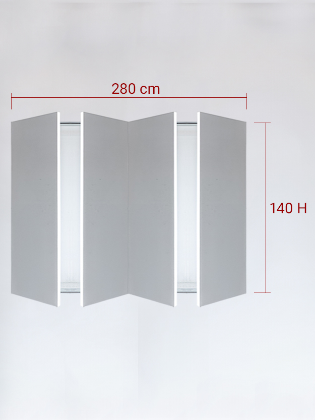 sportello filomuro a 4 ante cm 280x140