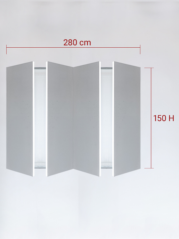 sportello filomuro a 4 ante cm 280x150