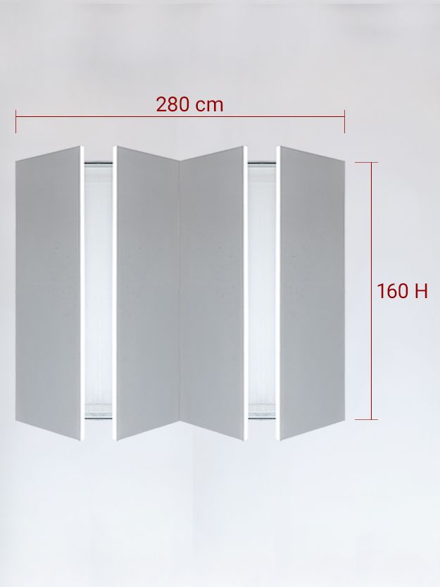 sportello filomuro a 4 ante cm 280x160