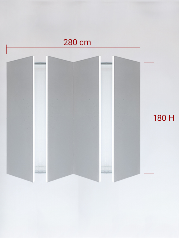 sportello filomuro a 4 ante cm 280x180