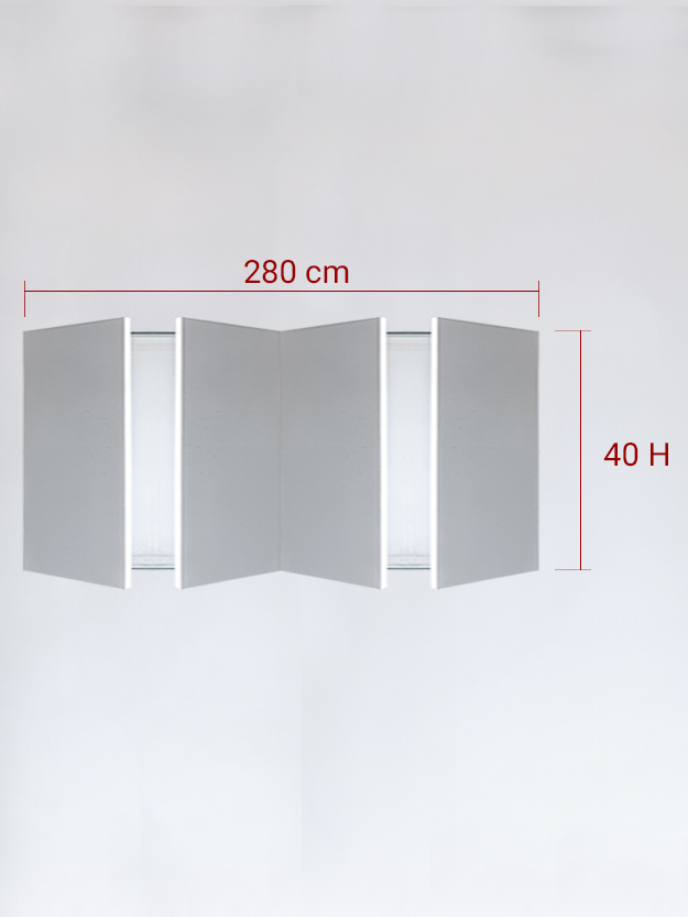 sportello filomuro a 4 ante cm 280x40