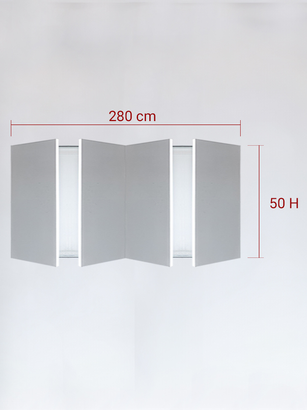 sportello filomuro a 4 ante cm 280x50
