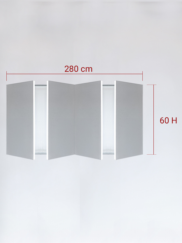 sportello filomuro a 4 ante cm 280x60