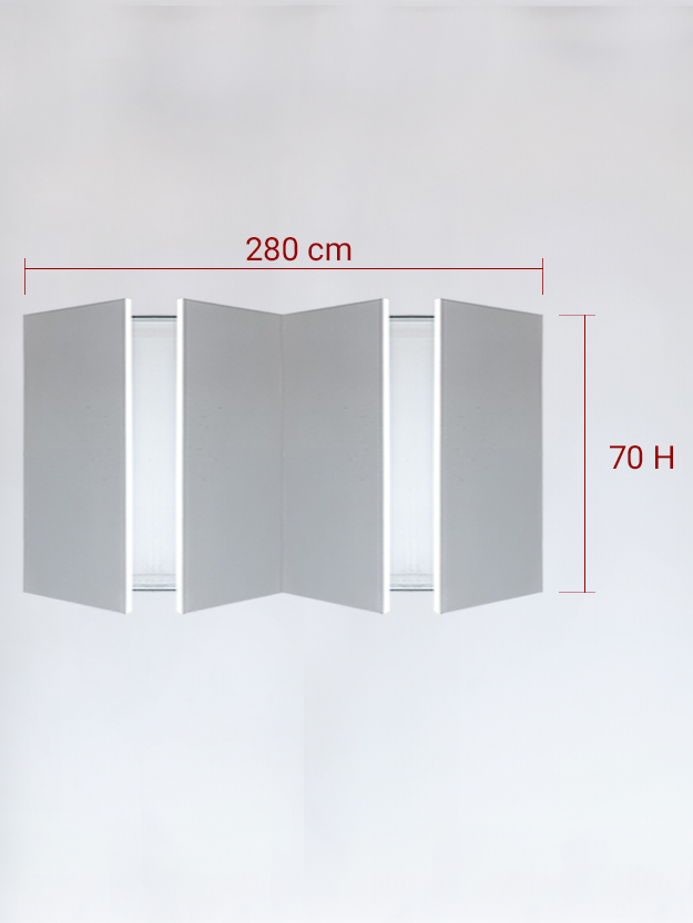 sportello filomuro a 4 ante cm 280x70