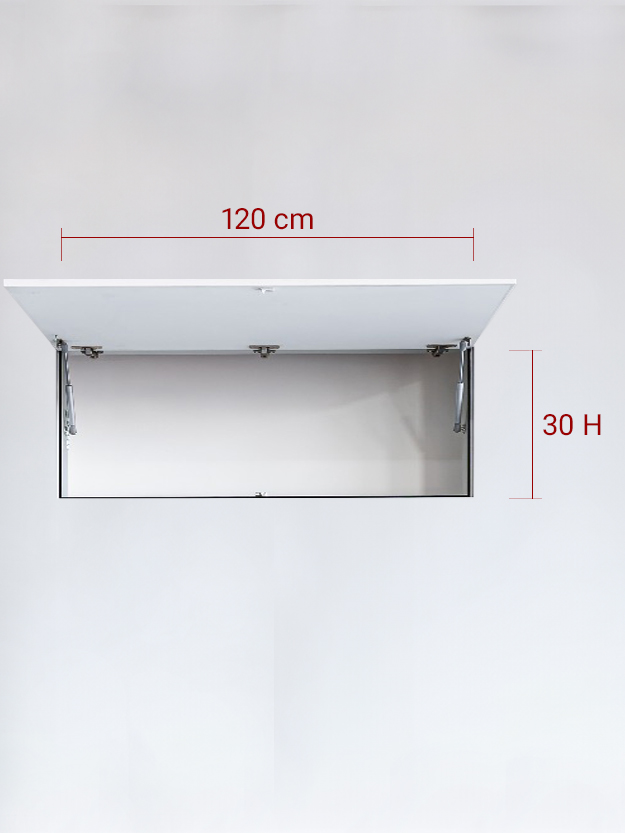 Sportello filomuro ad 1 anta verso l’alto cm 120x30
