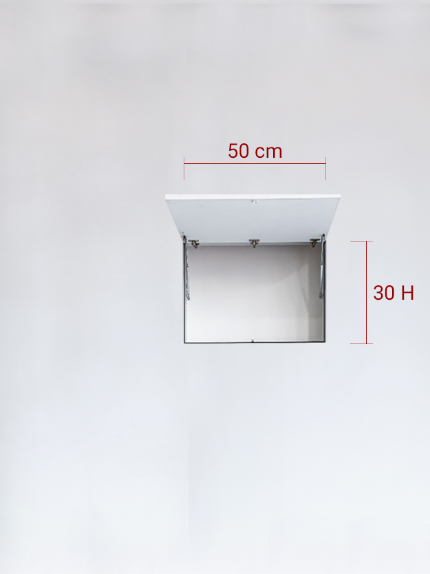 Sportello filomuro ad 1 anta verso l’alto cm 50x30