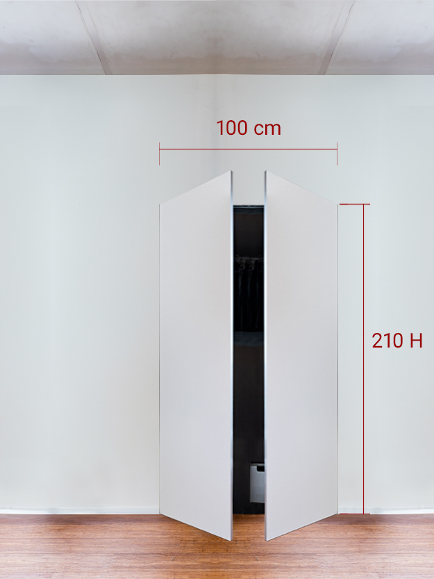 Armadio filomuro a 2 ante simmetriche cm 100x210