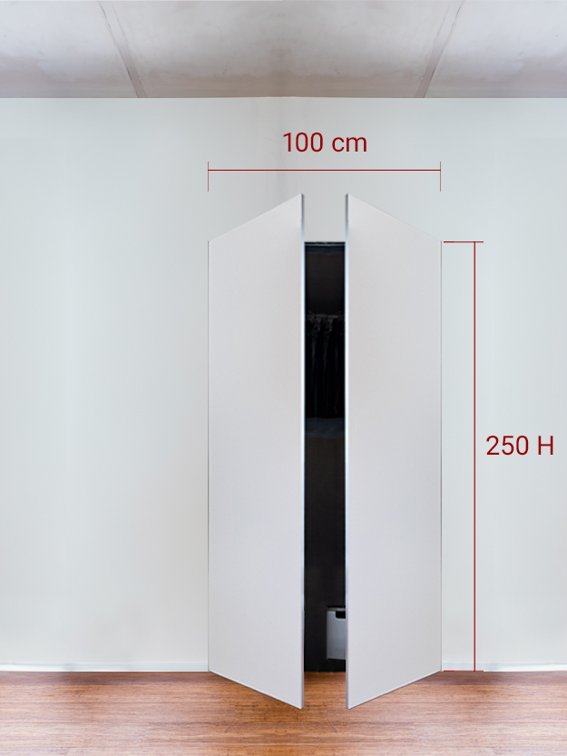Armadio filomuro a 2 ante simmetriche cm 100x250