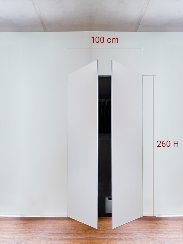 Armadio filomuro a 2 ante simmetriche cm 100x260