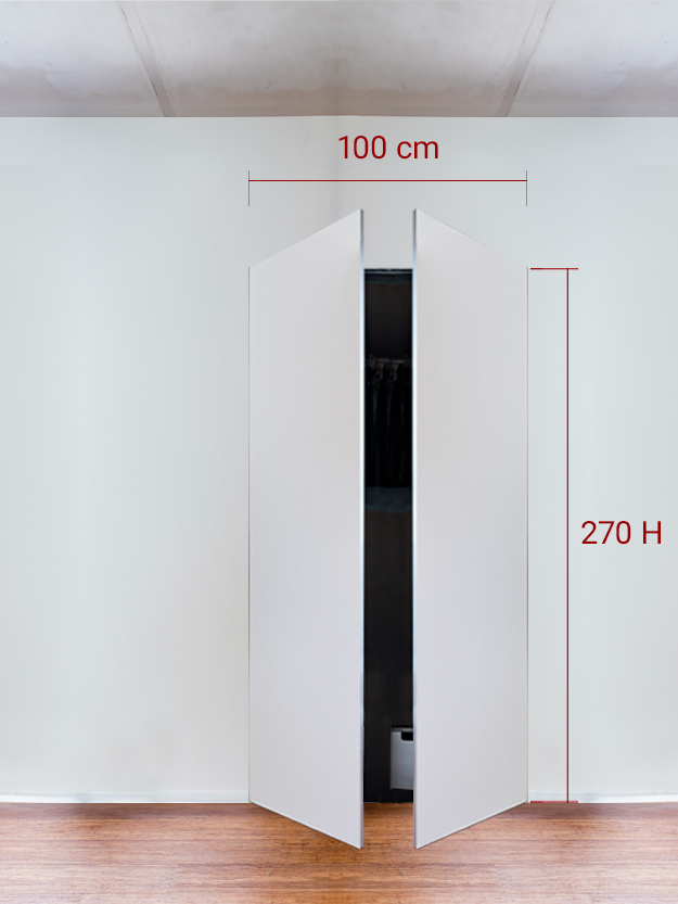 Armadio filomuro a 2 ante simmetriche cm 100x270