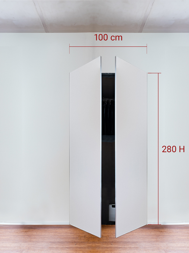 Armadio filomuro a 2 ante simmetriche cm 100x280