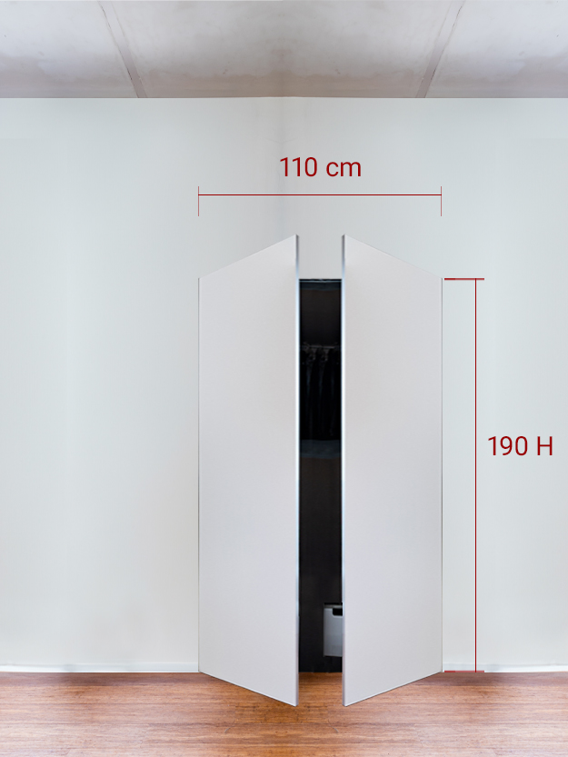 Armadio filomuro a 2 ante simmetriche cm 110x190