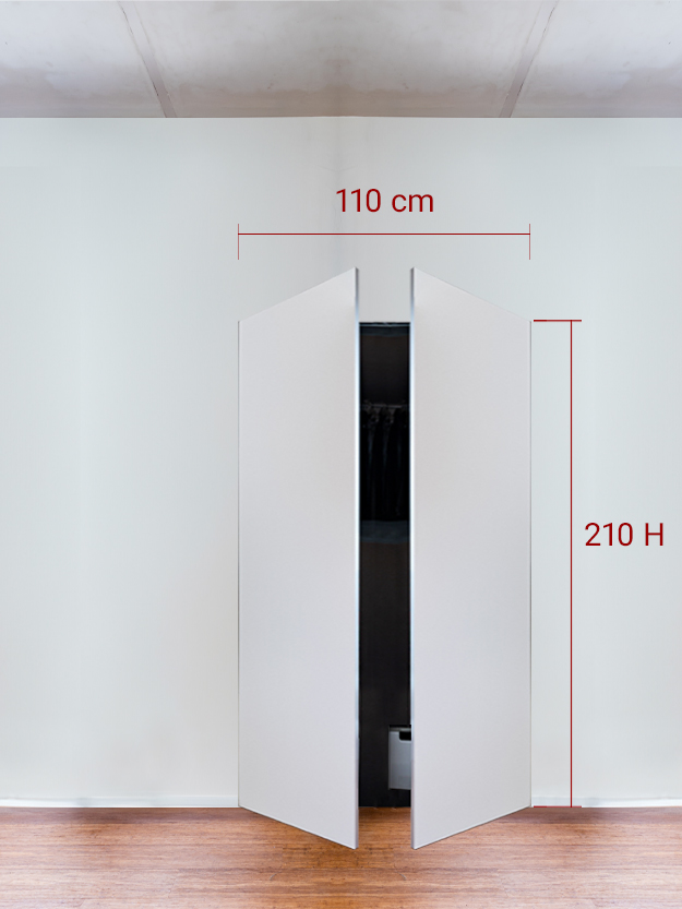 Armadio filomuro a 2 ante simmetriche cm 110x210