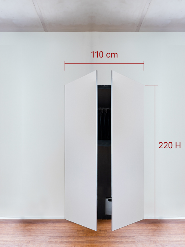 Armadio filomuro a 2 ante simmetriche cm 110x220