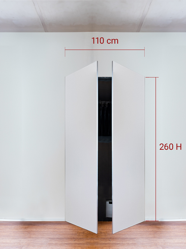 Armadio filomuro a 2 ante simmetriche cm 110x260