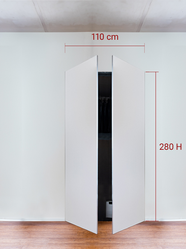 Armadio filomuro a 2 ante simmetriche cm 110x280