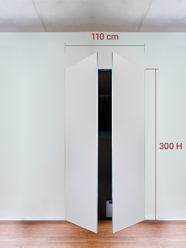 Armadio filomuro a 2 ante simmetriche cm 110x300