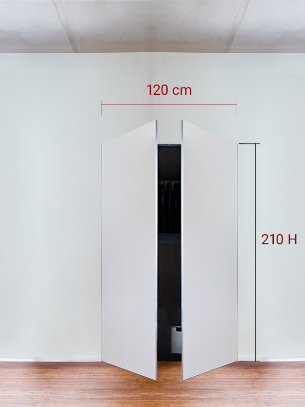 Armadio filomuro a 2 ante simmetriche cm 120x210