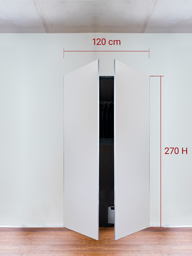 Armadio filomuro a 2 ante simmetriche cm 120x270