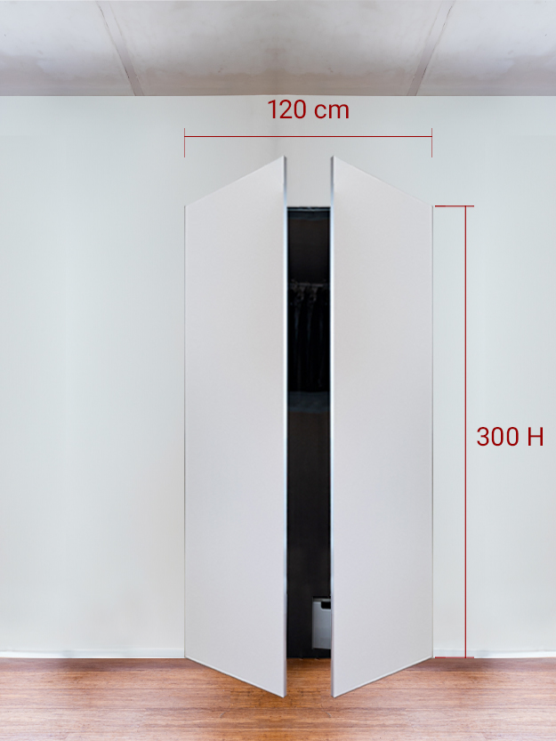 Armadio filomuro a 2 ante simmetriche cm 120x300