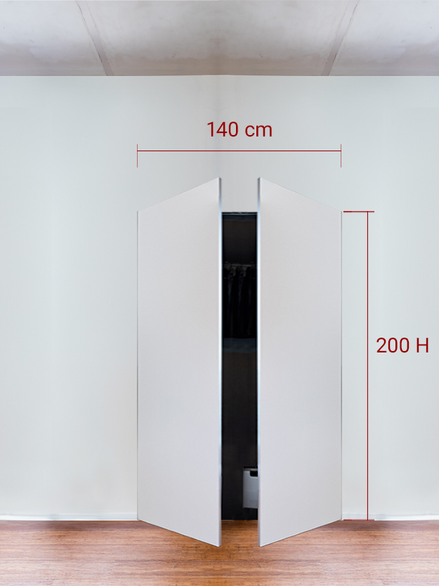Armadio filomuro a 2 ante simmetriche cm 140x200