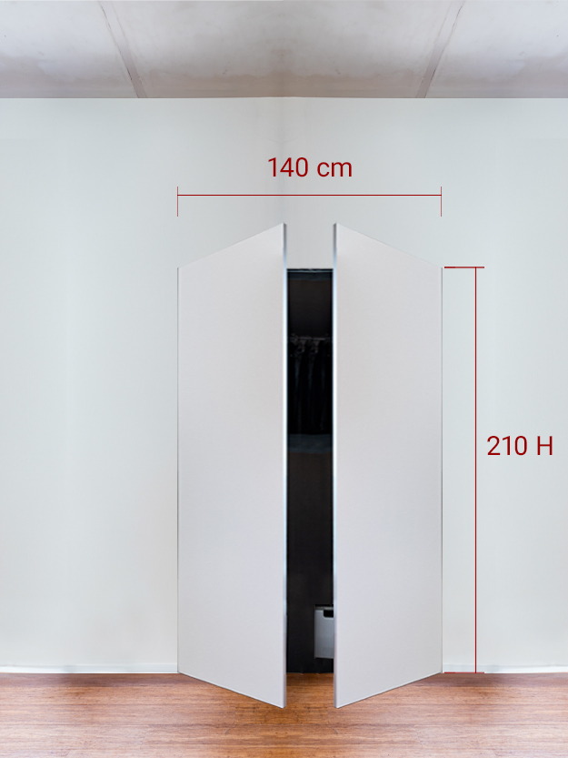 Armadio filomuro a 2 ante simmetriche cm 140x210