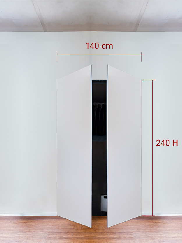 Armadio filomuro a 2 ante simmetriche cm 140x240