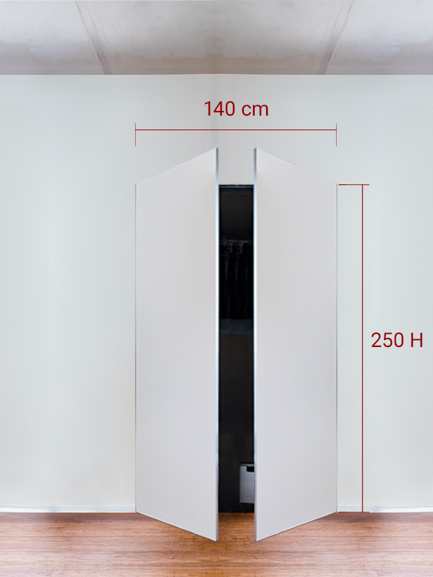 Armadio filomuro a 2 ante simmetriche cm 140x250