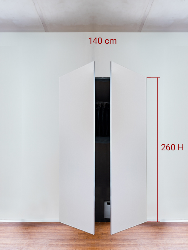 Armadio filomuro a 2 ante simmetriche cm 140x260
