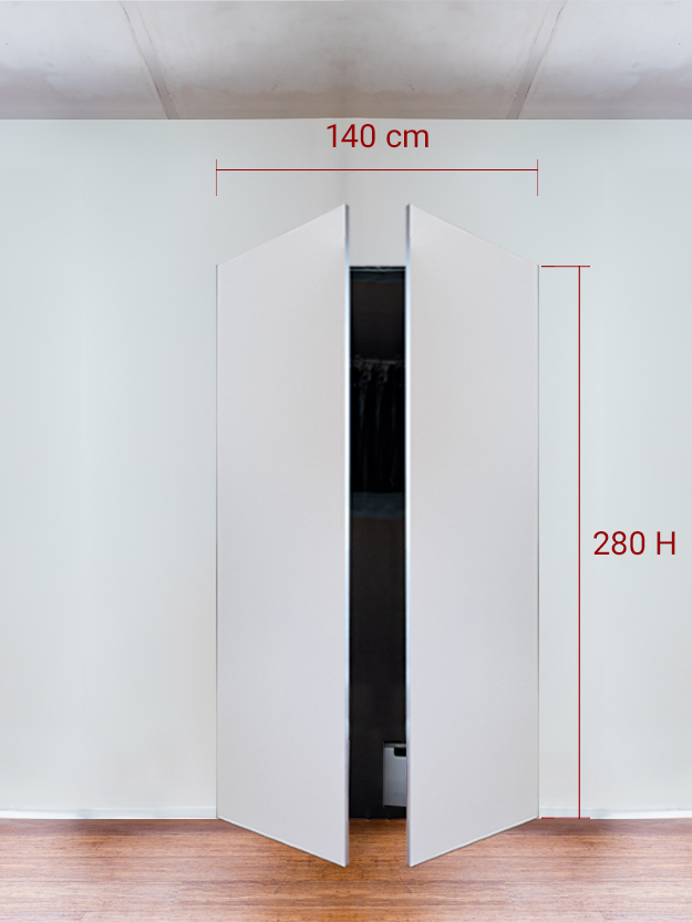 Armadio filomuro a 2 ante simmetriche cm 140x280