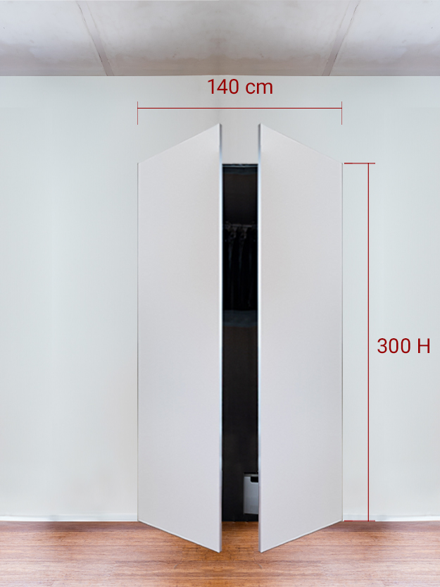 Armadio filomuro a 2 ante simmetriche cm 140x300
