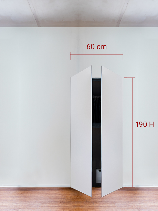Armadio filomuro a 2 ante simmetriche cm 60x190