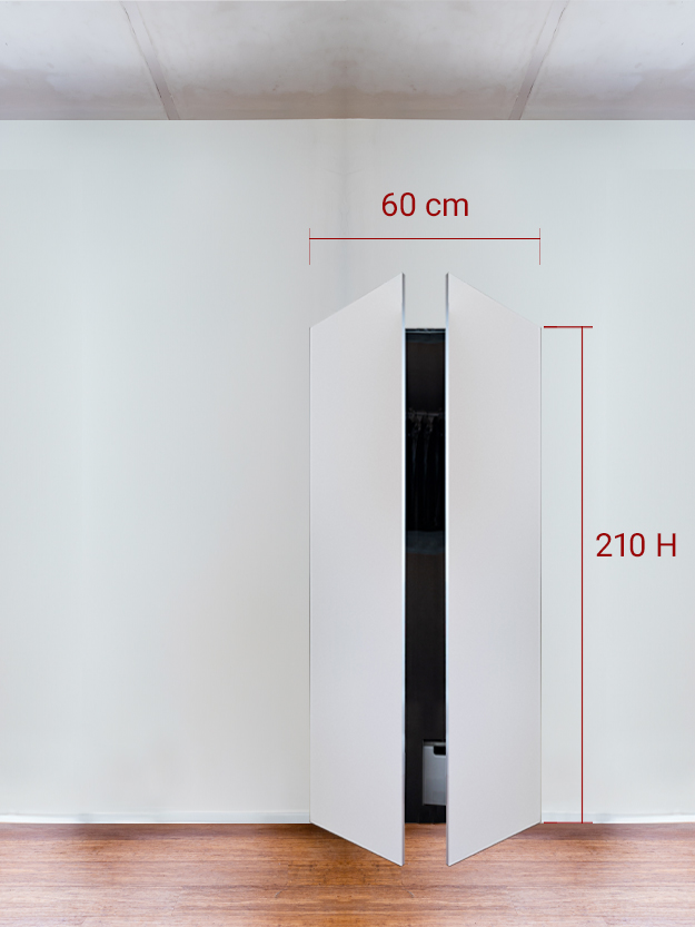 Armadio filomuro a 2 ante simmetriche cm 60x210