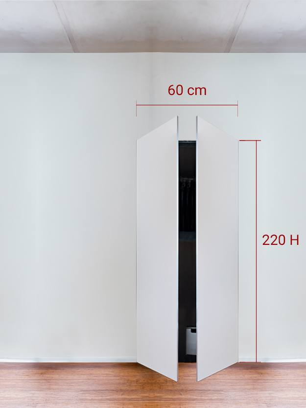 Armadio filomuro a 2 ante simmetriche cm 60x220