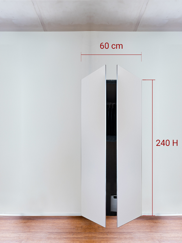 Armadio filomuro a 2 ante simmetriche cm 60x240